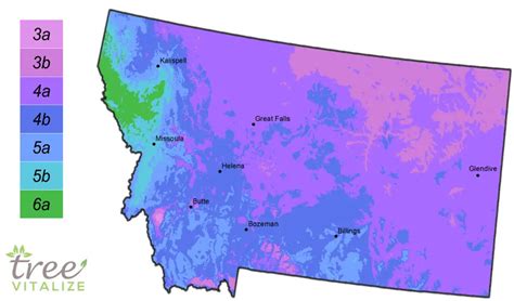 Montana Hardiness Zone Map