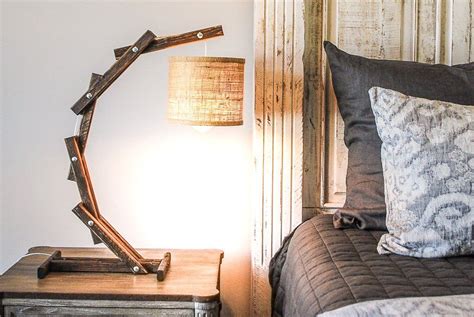 Rustic Desk Lamp - Modern Bedside Lamps - Reading Lamp - Bedside Light - Wood Desk Lamp - Unique ...