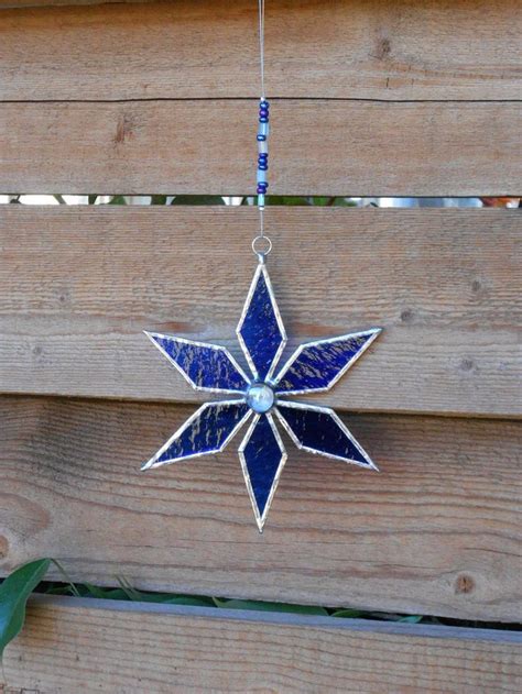 Stained Glass Snowflake Christmas Ornament | Stained glass ornaments ...