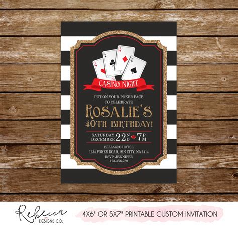 Casino party invitation casino birthday invitation poker party las vegas invitation printable ...