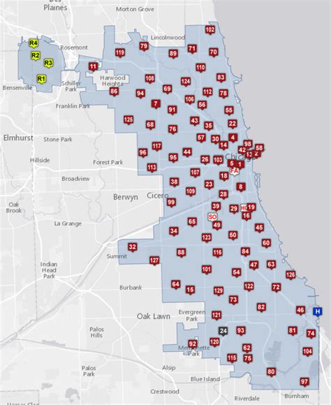 map of Chicago fire stations « chicagoareafire.com