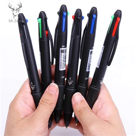 Multicolor Pen Fine Point 4 In 1 Colorful Retractable Ballpoint Pens ...