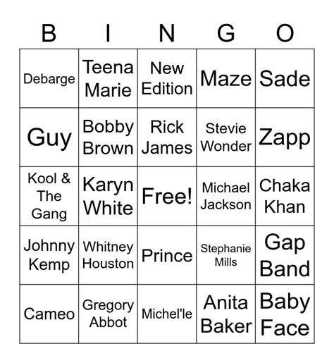 80's Bingo Card