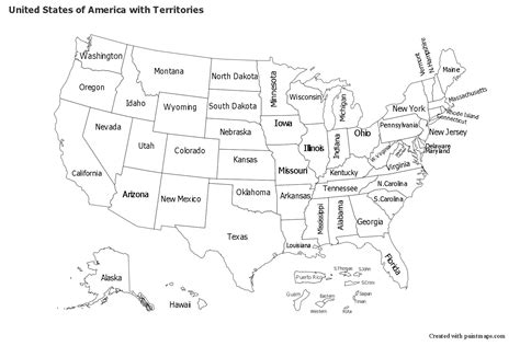 Sample Maps for United States of America with Territories