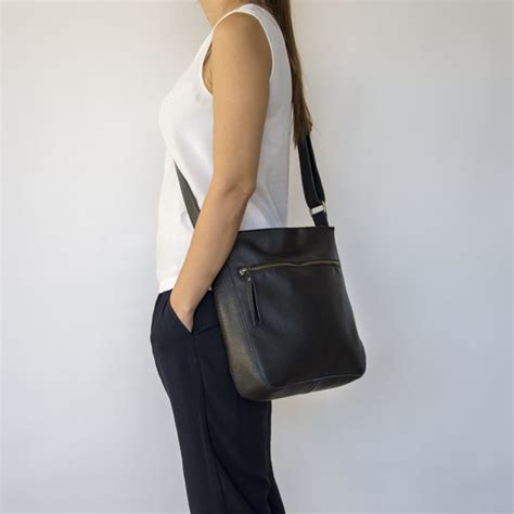 Black Crossbody Bag With Wide Strap | Laroll Bags