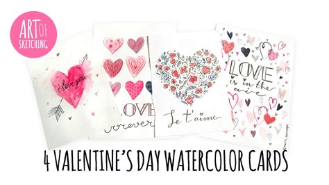 Watercolor Valentine Cards at PaintingValley.com | Explore collection ...