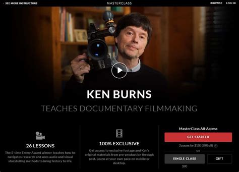 MasterClass Ken Burns's Documentary Filmmaking Lesson Online Review - CMUSE