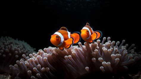 Clownfish Surrounded By Anemone Background, Clownfish And Syrite Sea ...