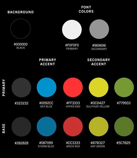 Color Palette for Black Backgrounds | Red, Green | Cool Fonts