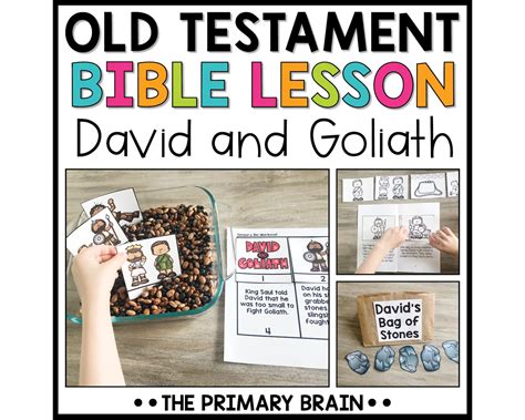 David and Goliath Bible Story Sunday School Lesson Plans Bible Class Curriculum Book, Sensory ...