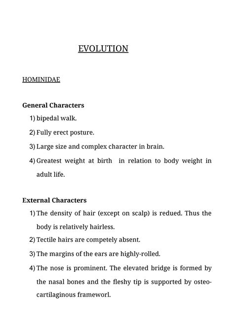 The characteristics Hominidae - EVOLUTION HOMINIDAE General Characters ...