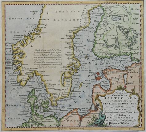 BALTIC SEA A CHART OF THE BALTIC SEA || Michael Jennings Antique Maps and Prints