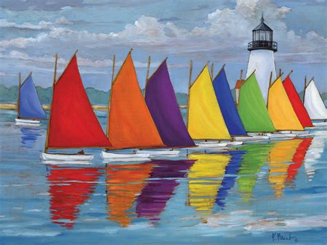 Rainbow Fleet Canvas Prints | Rainbow fleet, Abstract canvas painting ...