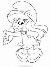 Smurfette Smurfs Colorironline Smurf Sketch Coloring Page sketch template