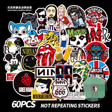 Rock Hip Hop Stickers Style Graffiti Europe Laptop Waterproof Skateboard Sticker Pack Luggage ...