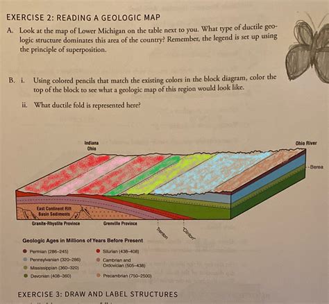 [Solved] EXERCISE 2: READING A GEOLOGIC MAP A. Look at the map of Lower ...