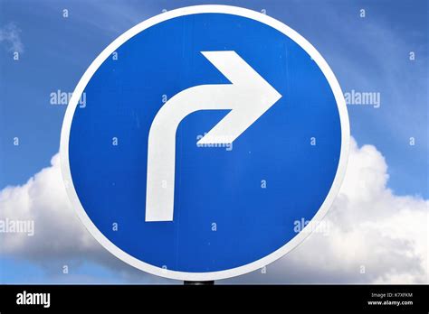 An Image of a traffic sign - right arrow Stock Photo - Alamy