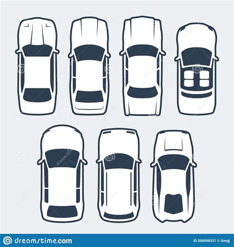 Set of Cars Silhouettes, Top View Stock Vector - Illustration of coupe, sports: 200098331