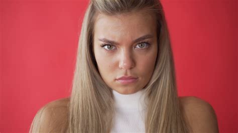 Angry Woman Face Expression Resentful Close Stock Footage SBV-336077545 - Storyblocks