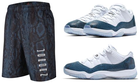 Air Jordan 11 Low Navy Snakeskin Shorts | SneakerFits.com