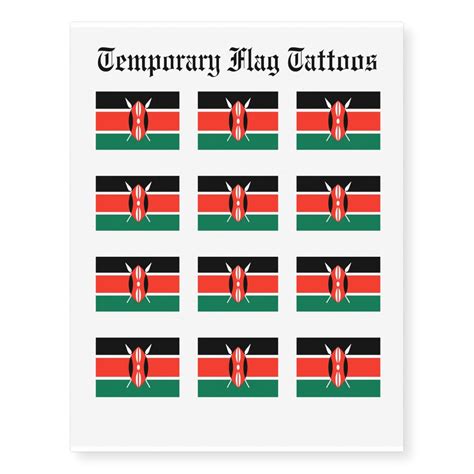 Kenya Flag Temporary Tattoos | Zazzle