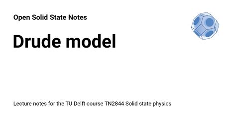 Drude model - Open Solid State Notes