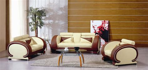 7391 beige/dark brown leather living room sofa set | Black Design Co