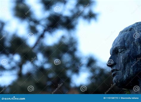 Mihai Eminescu Statue in Front of the Romanian Athenaeum Editorial ...