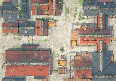 Town Center | Medieval City Battle Map by 2-Minute Tabletop