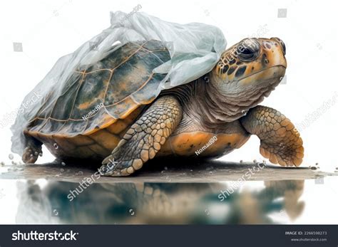 Turtle Stuck Plastic Bag Save Ocean Stock Vector (Royalty Free ...