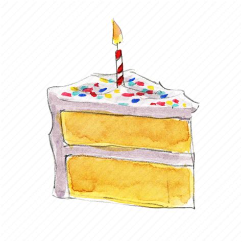 Birthday, cake, dessert, slice, sprinkles, sweet, vanilla icon