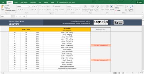 Automatic Schedule Planner from Excel List - Spreadsheet Template