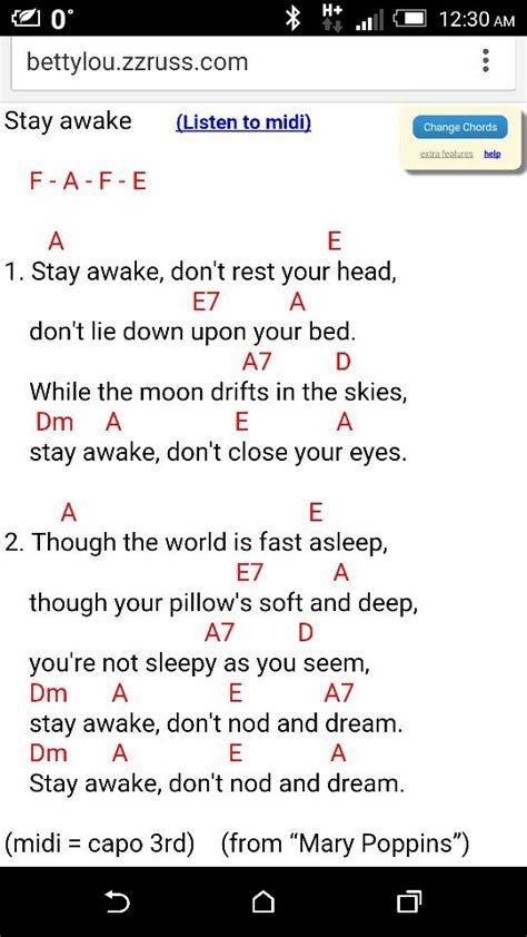 'Stay Awake', Mary Poppins Lullaby | How to stay awake, Ukulele songs ...