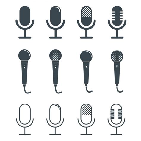 Microphones collection de design | Vecteur Gratuite