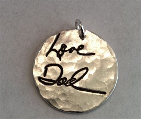 Memorial Jewelry Your Actual Loved Ones Writing Silver Pendant