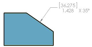 2021 SolidWorks - Document Properties - Chamfer Dimensions