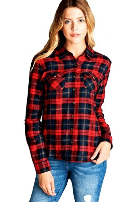 Red Tartan Plaid Shirt - Shop Women's Tops | Shop Sweet Dirt