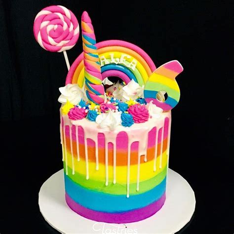 Adorable Rainbow Candy Cake | Rainbow birthday cake, Simple cake designs, Rainbow unicorn cake