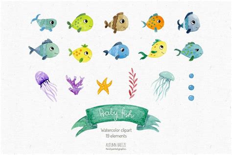 Watercolor Fish Clipart #Background #Transparent