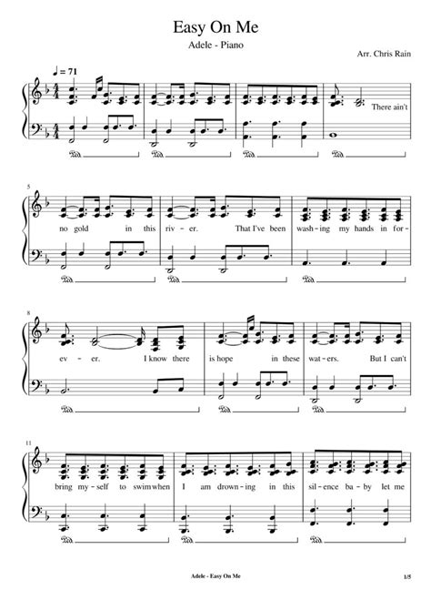 Adele, Easy On Me Piano Sheet Music - eSheetMusics.com