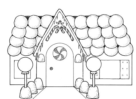 Gingerbread house coloring pages to download and print for free