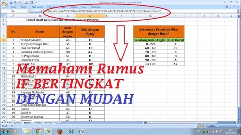 Belajar Excel: Memahami Rumus IF Bertingkat dengan mudah - YouTube