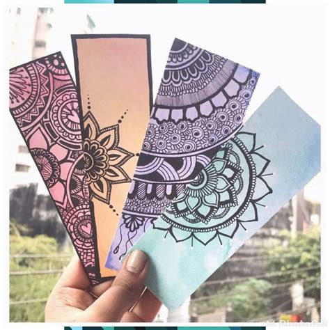 4 mandala colouring bookmarks set 1 instant download - 4 printable ...