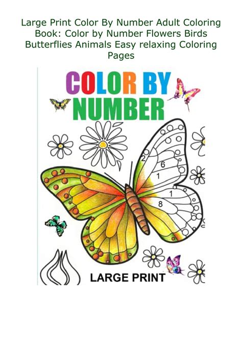 DownloadPDF Large Print Color By Number Adult Coloring Book: Color by ...