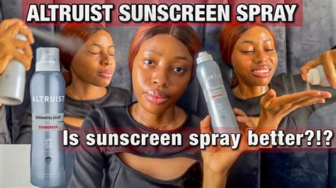 Altruist sunscreen spray SPF50 review | How to use sunscreen spray | No White cast ? - YouTube