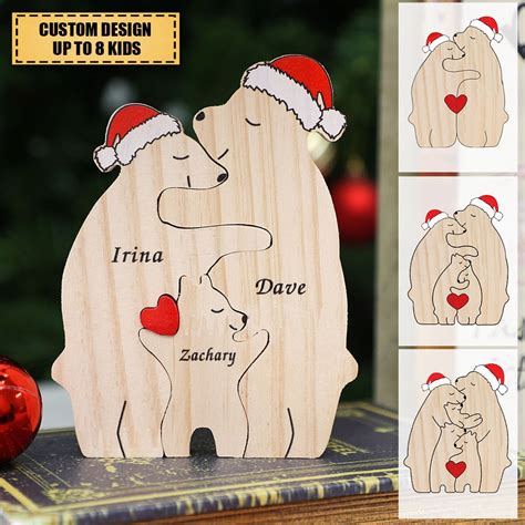 Personalized Bear Family Wooden Art Puzzle - New Christmas Release - facamart