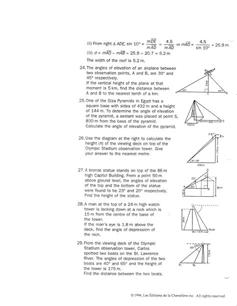 Right Triangle Trigonometry Worksheet Answers