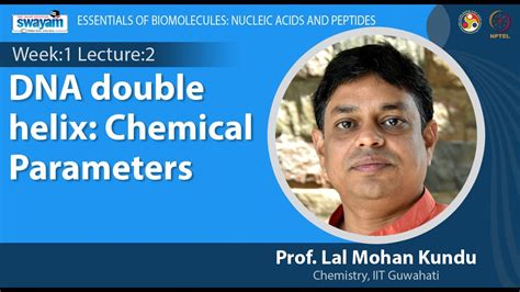 Lec 2: DNA double helix: Chemical parameters - YouTube