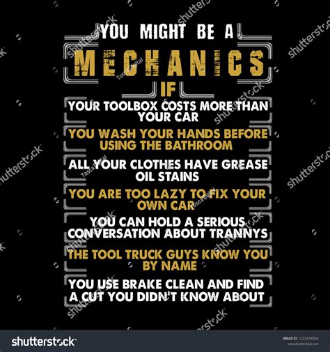 Mechanic Quote Saying You Might Be Stock Vector (Royalty Free) 1222474504 | Shutterstock