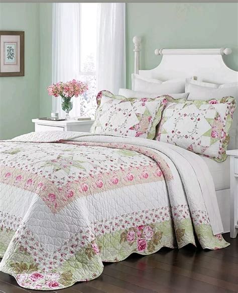 NEW Martha Stewart Collection Emmeline Cotton TWIN Embroidered Quilt ...